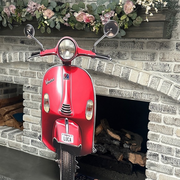 Vespa Red Scooter Decor